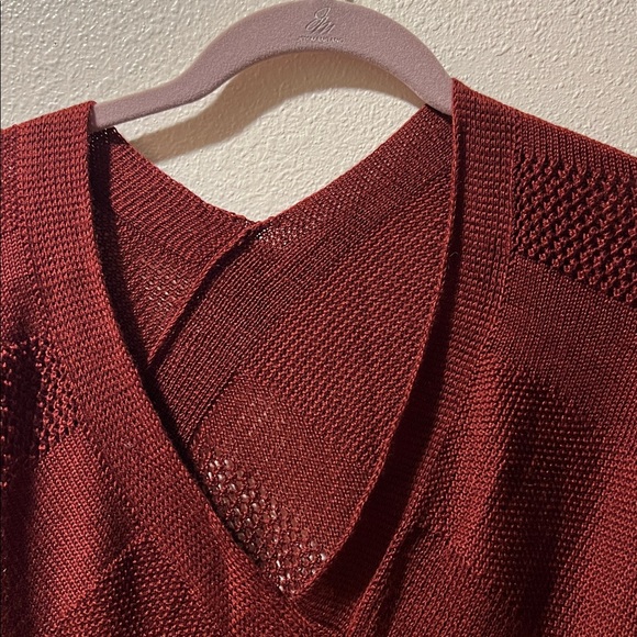Bijorca Burgundy Knit Poncho-NWT - Picture 2 of 8